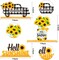 3-Piece Sunflower Wooden Table Centerpiece Set – “Hello Sunshine” Farmhouse Tiered Tray Decor for Home, Kitchen, Party & Photo Props